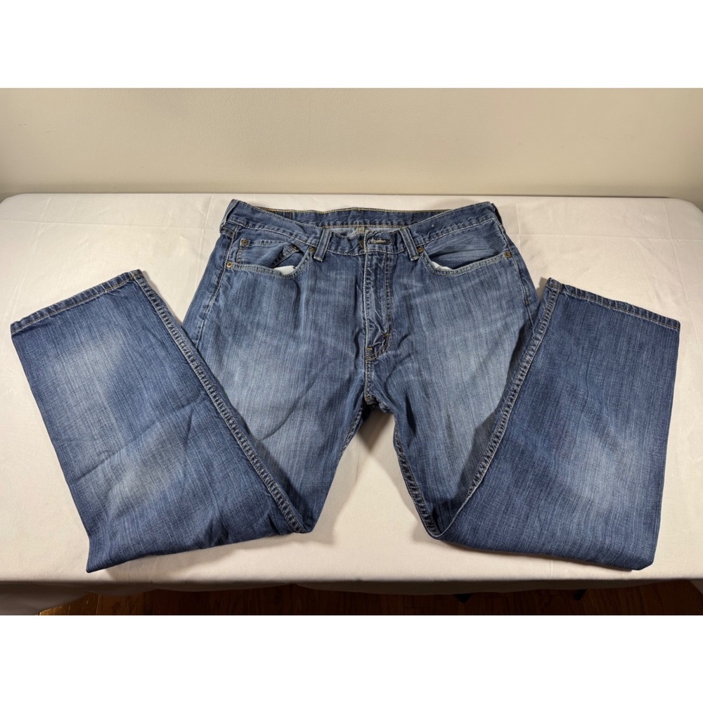 Levis 505 Regular Fit Jeans Mens 36x29 Blue Denim Straight Leg Pants D6685-5